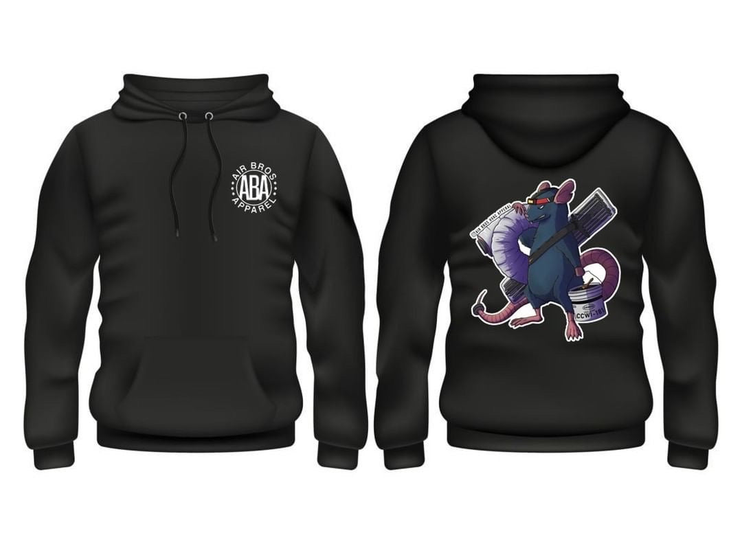 ATTIC RAT HOODED PULLOVER SWEATSHIRT